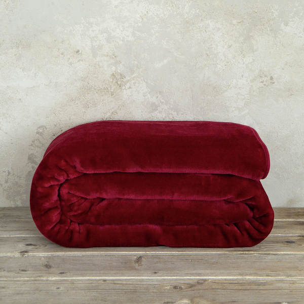 Κουβέρτα Βελουτέ Μονή (160x220) Nima Coperta Red