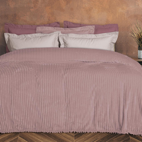 Κουβέρτα Fleece Μονή (160x220) Das Home Fleece 1354 Pink