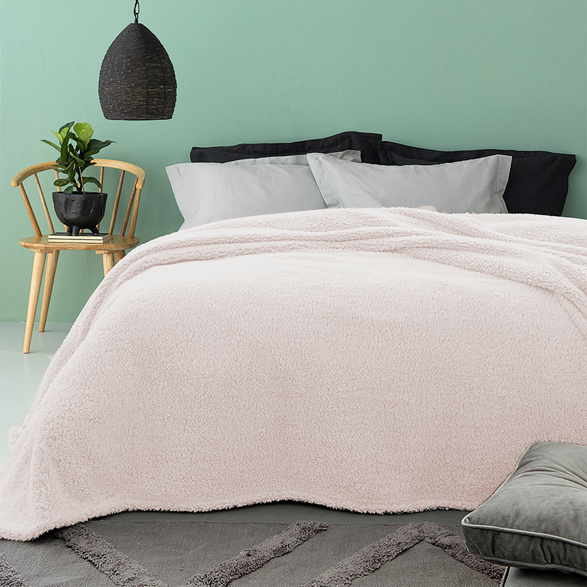 Κουβέρτα Fleece Υπέρδιπλη (220×240) Palamaiki Sepia Pink