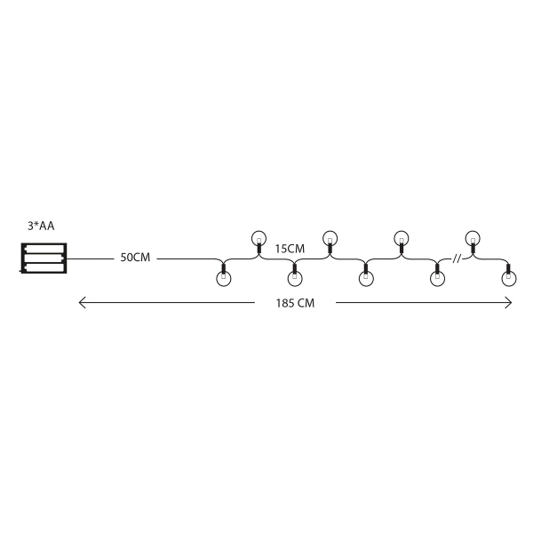 Διακοσμητική Γιρλάντα Μπαταρίας Με 10 LED Φωτάκια Eurolamp 600-11122