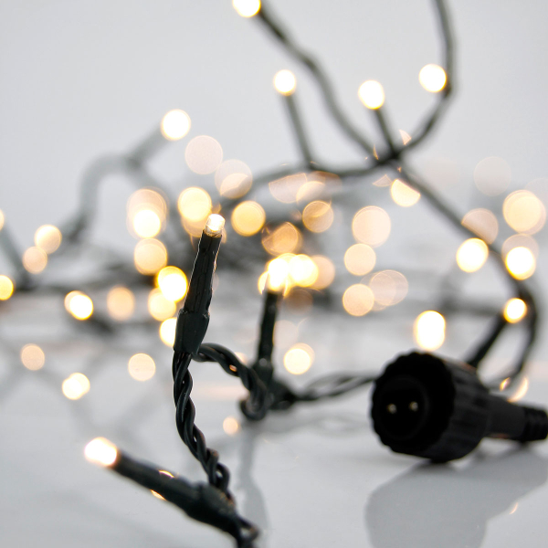 Χριστουγεννιάτικα Λαμπάκια 100 Led Σε Σειρά 8.1μ Σταθερά Θερμό Λευκό Επεκτεινόμενο Eurolamp 600-11330