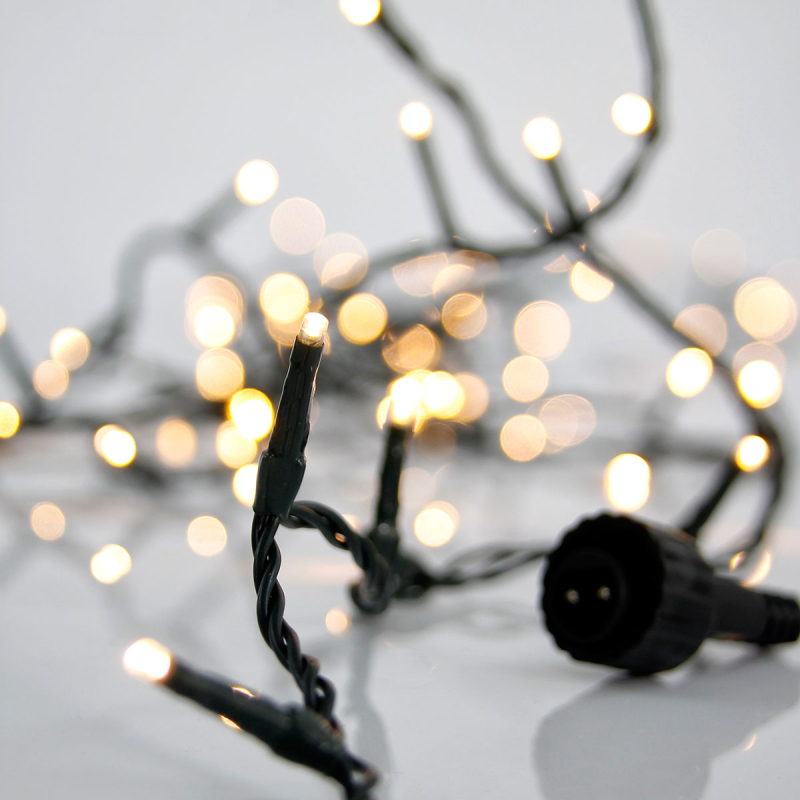 Χριστουγεννιάτικα Λαμπάκια 100 Led Σε Σειρά 8.1μ Σταθερά Θερμό Λευκό Επεκτεινόμενο Eurolamp 600-11330