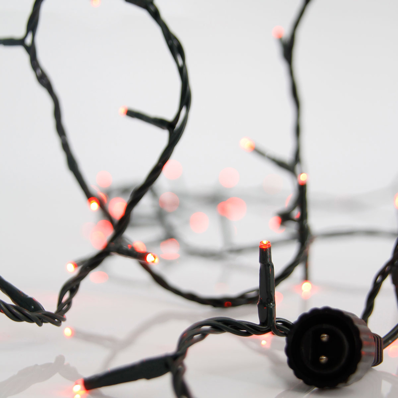 Χριστουγεννιάτικα Λαμπάκια 100 Led Σε Σειρά 8.1μ Σταθερά Κόκκινα Επεκτεινόμενο Eurolamp 600-11333