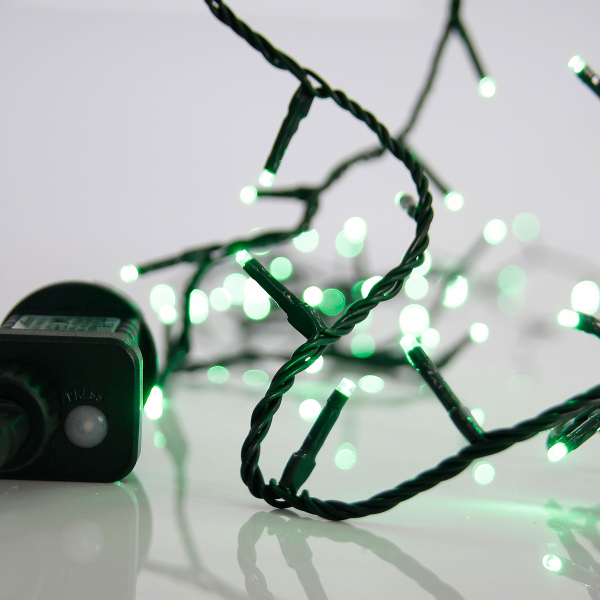 Χριστουγεννιάτικα Λαμπάκια 100 Led Σε Σειρά 7.9μ Πράσινα Με 8 Προγράμματα Eurolamp 600-11506