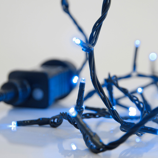 Χριστουγεννιάτικα Λαμπάκια 240 Led Σε Σειρά 14.9μ Μπλε Με 8 Προγράμματα Eurolamp 600-11535
