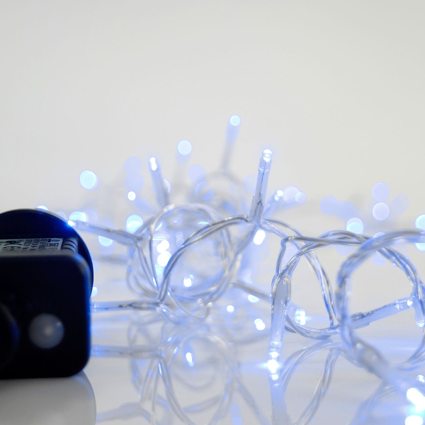 Χριστουγεννιάτικα Λαμπάκια 240 Led Σε Σειρά 14.9μ Μπλε Με 8 Προγράμματα Eurolamp 600-11585