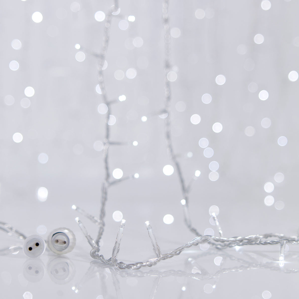 Χριστουγεννιάτικα Λαμπάκια 300 Led Σε Σειρά 18.1μ Σταθερά Ψυχρό Λευκό Επεκτεινόμενο Eurolamp 600-11325