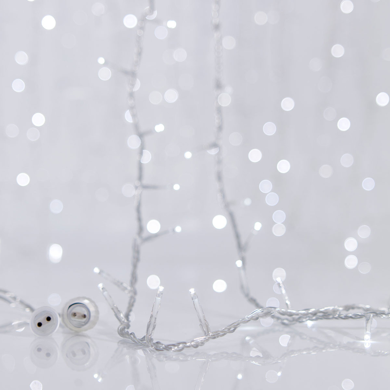 Χριστουγεννιάτικα Λαμπάκια 300 Led Σε Σειρά 18.1μ Σταθερά Ψυχρό Λευκό Επεκτεινόμενο Eurolamp 600-11325