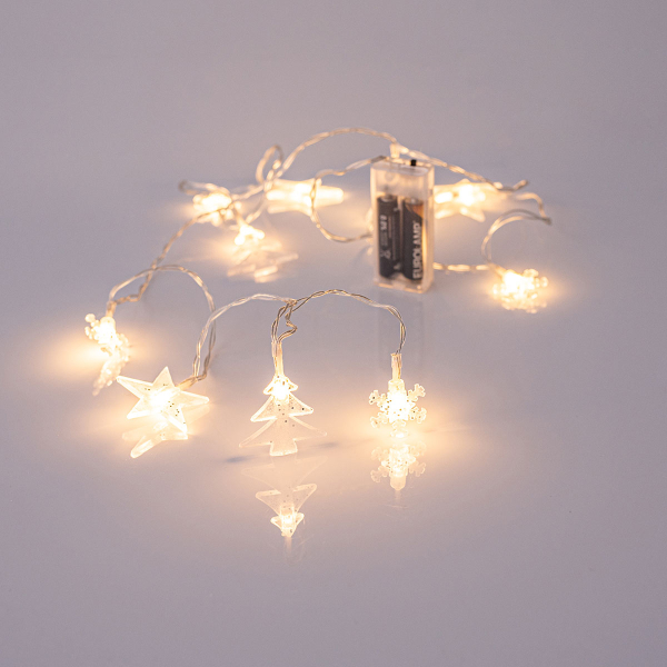 Χριστουγεννιάτικη Διακοσμητική Γιρλάντα Μπαταρίας Με 10 Led Φωτάκια Eurolamp 600-11233