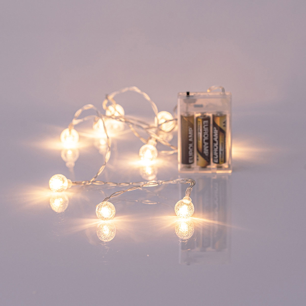 Διακοσμητική Γιρλάντα Μπαταρίας Με 10 Led Φωτάκια Eurolamp 600-11239