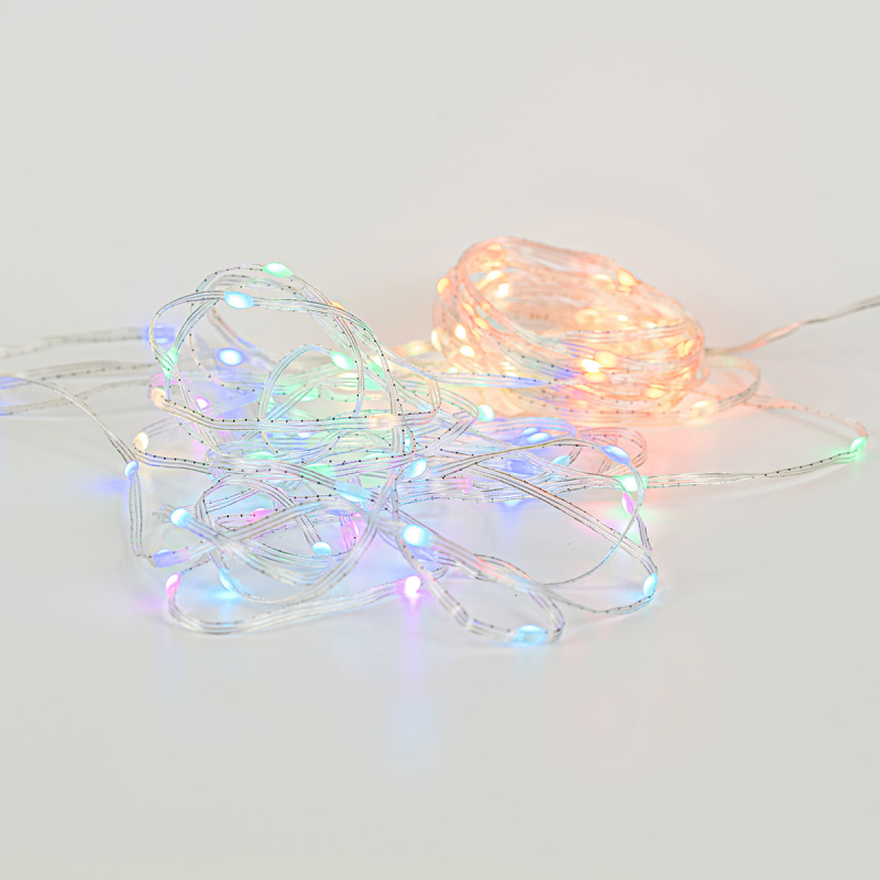 Ταινία LED 9.9μ 100 Mini Λαμπάκια RGBW Σε Σειρά Με Πρόγραμμα & Τηλεχειριστήριο Eurolamp 600-11783