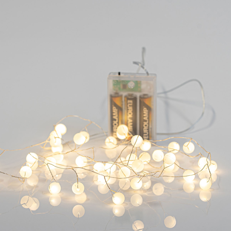 Διακοσμητική Γιρλάντα Μπαταρίας Με 40 Mini Led Φωτάκια Eurolamp 600-11469