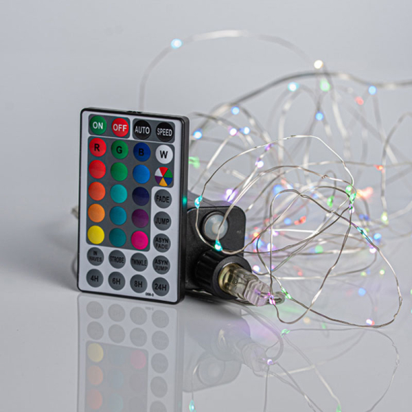 Διακοσμητική Γιρλάντα Με 100 Mini LED Φωτάκια/Προγράμματα/Τηλεχειριστήριο Eurolamp 600-11723