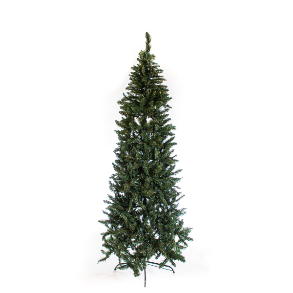 Χριστουγεννιάτικο Δέντρο Slim Πράσινο 210εκ./886 Κλαδιά Με Μεταλλική Βάση Eurolamp 600-30021