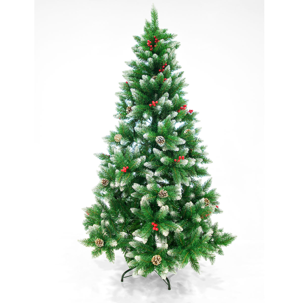 Χριστουγεννιάτικο Δέντρο Κλασικό Χιονισμένο 180εκ./702 Κλαδιά Με Μεταλλική Βάση Eurolamp 600-30171