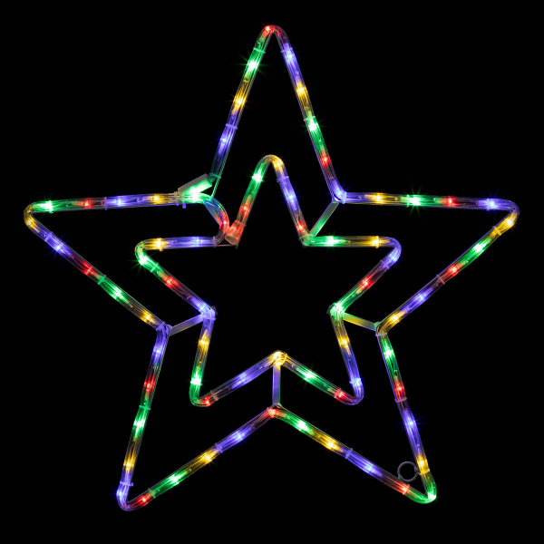 Χριστουγεννιάτικο Αστέρι Φωτοσωλήνας Με 72 Led Πολύχρωμα (52x55) F-R 190976
