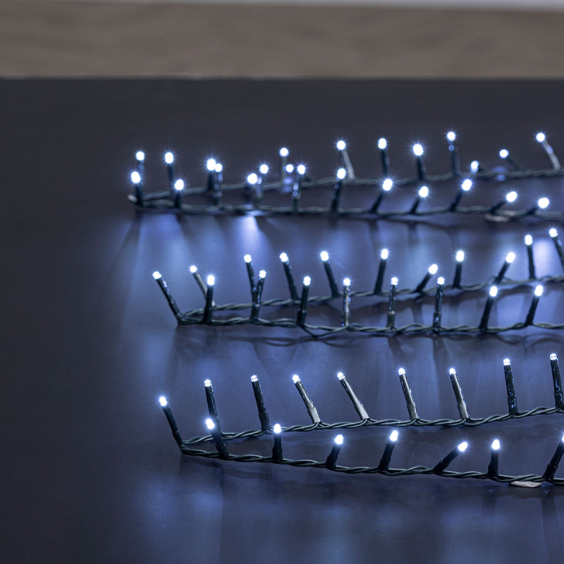 Χριστουγεννιάτικα Λαμπάκια 1000 Led Σε Σειρά 25μ Ψυχρό Λευκό Με 8 Προγράμματα F-R 877865B2