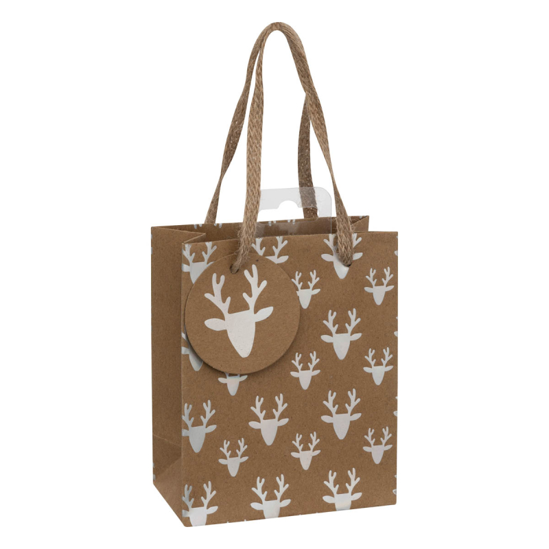 Χριστουγεννιάτικη Τσάντα Δώρου Χάρτινη (11.5x6x14) A-S Kraft & Holo Mini 191421