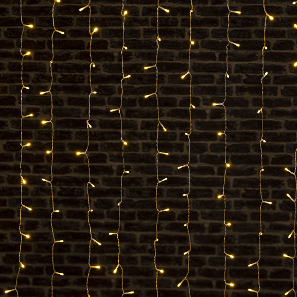 Χριστουγεννιάτικα Λαμπάκια 300 Led Κουρτίνα 1.5μ Θερμό Λευκό Με 8 Προγράμματα F-R 877727G