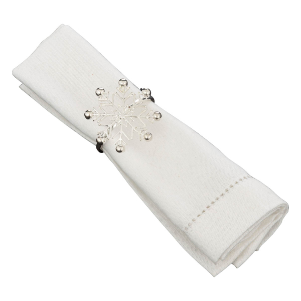 Χριστουγεννιάτικοι Κρίκοι Πετσέτας Φαγητού (Σετ 2τμχ) A-S Snowflake 191103