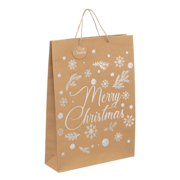 Χριστουγεννιάτικη Τσάντα Δώρου Χάρτινη (33x10x45.4) A-S Kraft & Holo Large 191424