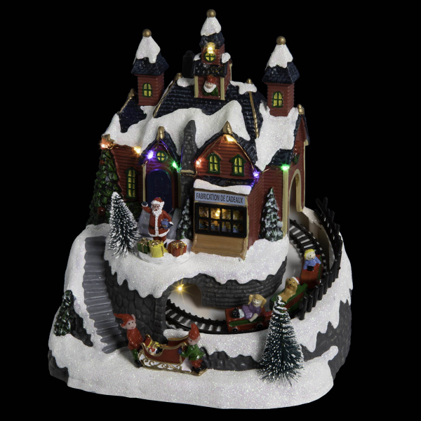 Χριστουγεννιάτικο Χωριό Με Led - Μουσική - Κίνηση (19.5x15.5x21.5) F-R 129592