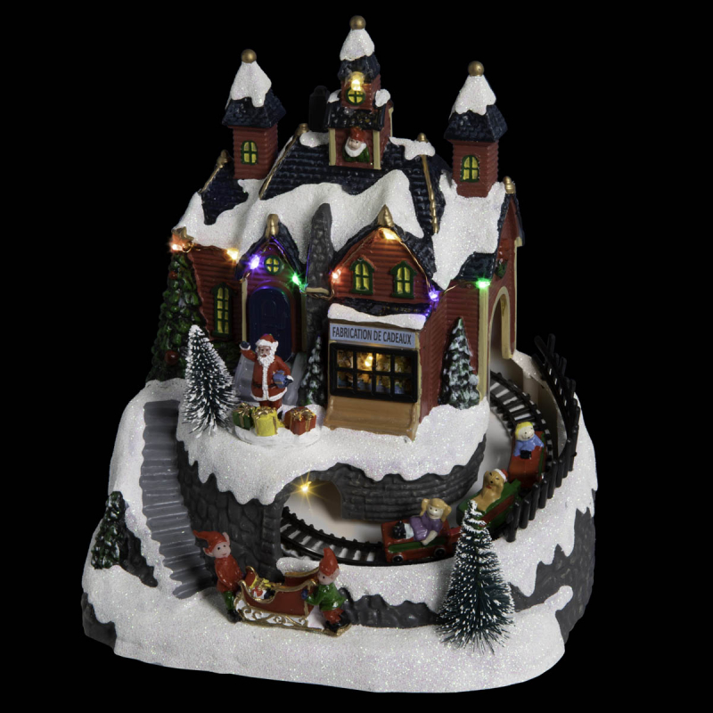Χριστουγεννιάτικο Χωριό Με Led - Μουσική - Κίνηση (19.5x15.5x21.5) F-R 129592