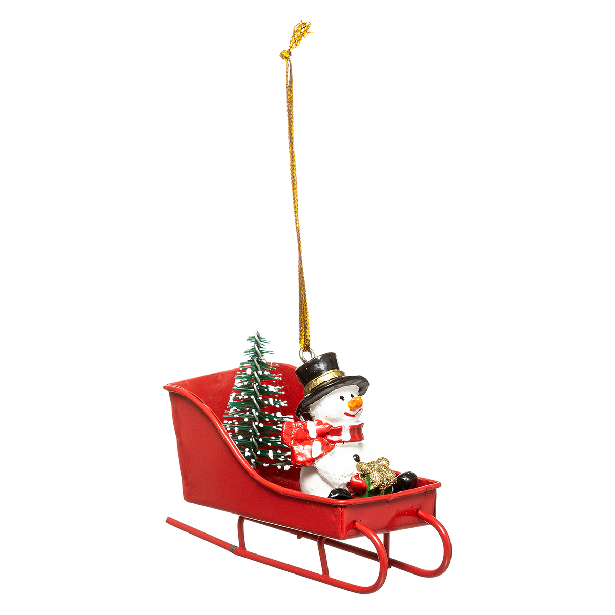 Χριστουγεννιάτικο Στολίδι (6εκ.) A-S Snowman Sleigh 176562