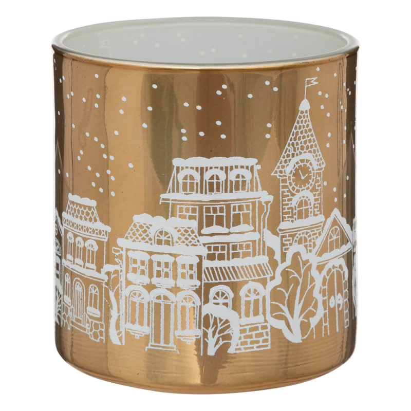 Χριστουγεννιάτικο Κηροπήγιο (Φ7x8) A-S Gold Village 191238