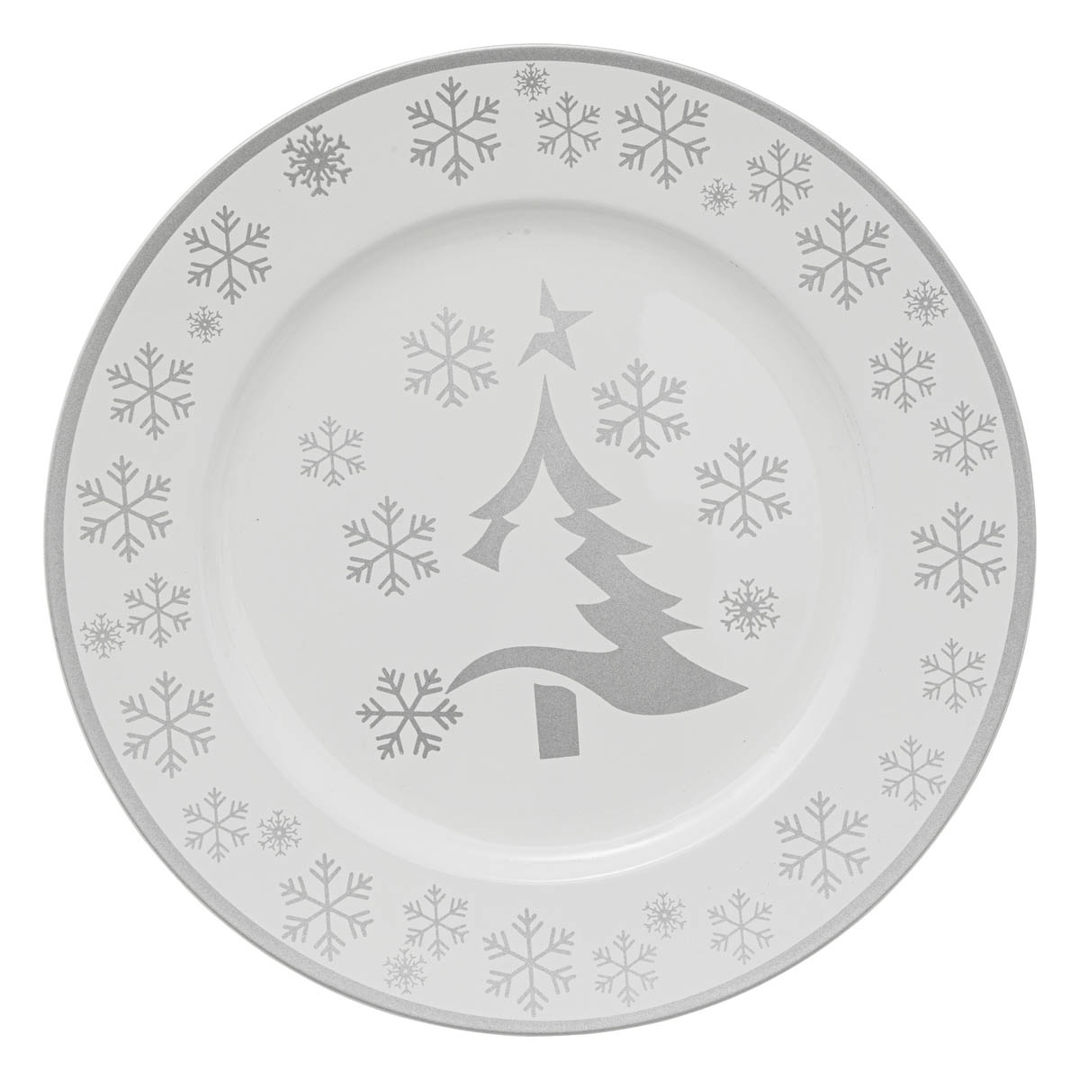 Χριστουγεννιάτικο Πιάτο Φαγητού Ρηχό (Φ33) A-S Tree Silver 191124AR