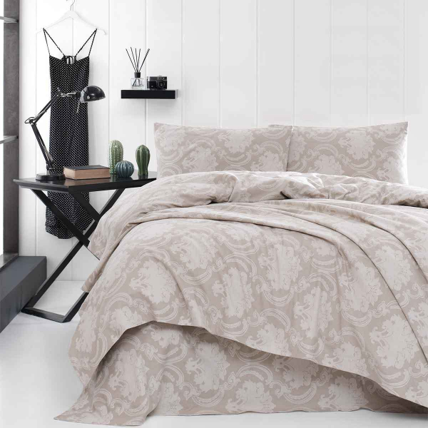 Φανελένια Παπλωματοθήκη Μονή (Σετ 160x250) Rythmos Emblem Beige