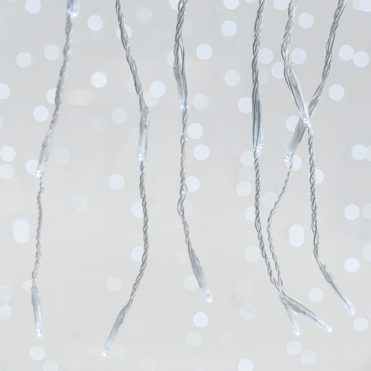 Χριστουγεννιάτικα Λαμπάκια 240Led Βροχή 5μ Ψυχρό Λευκό Με Πρόγραμμα Χιονόπτωσης Eurolamp 600-11456