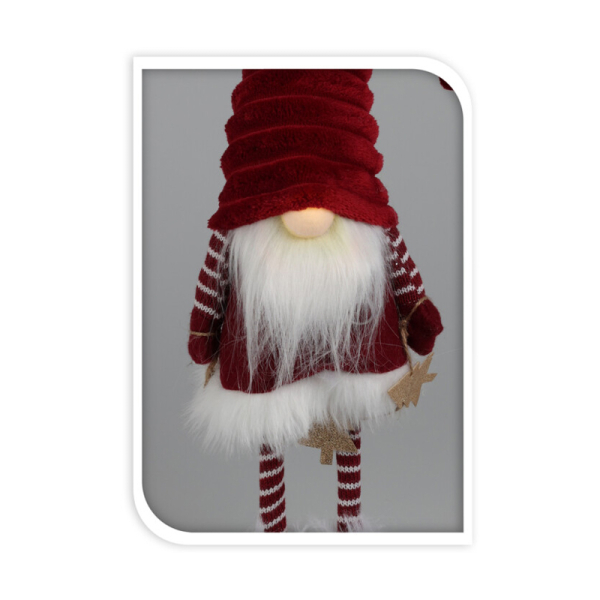 Χριστουγεννιάτικο Διακοσμητικό Με Led (16x10x54) K-M Gnome Burgundy CAA751330