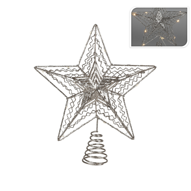 Χριστουγεννιάτικη Κορυφή Δέντρου Με Led (25x5x30) K-M Star AMZ111220