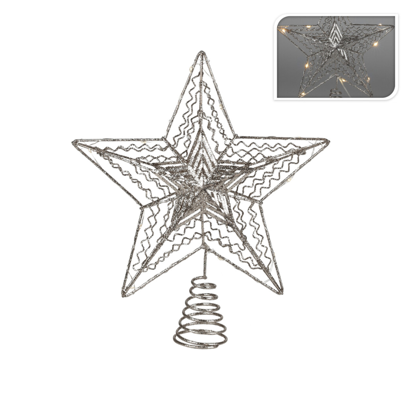 Χριστουγεννιάτικη Κορυφή Δέντρου Με Led (25x5x30) K-M Star AMZ111220