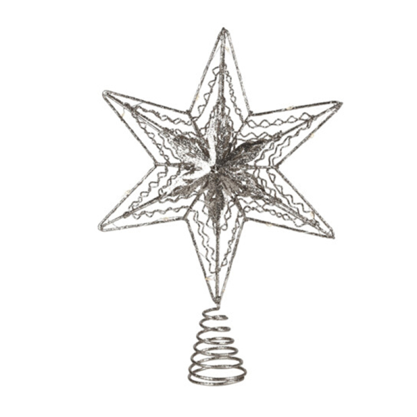 Χριστουγεννιάτικη Κορυφή Δέντρου Με Led (25x5x30) K-M Snowflake AMZ111220