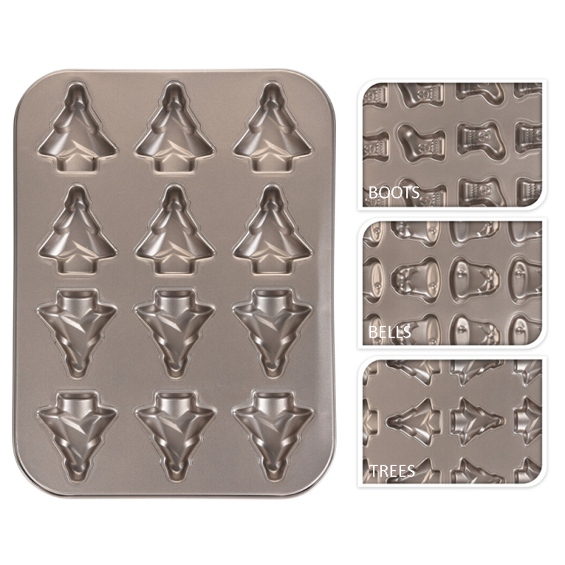 Χριστουγεννιάτικη Φόρμα Για 12 Κεκάκια (34.5x26x2) K-M 170113120