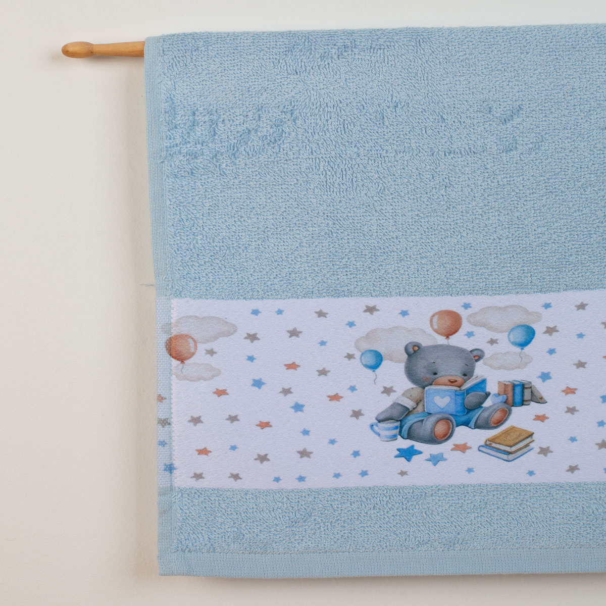 Βρεφικές Πετσέτες (Σετ 2τμχ) Dimcol Studying Bear 36 Σιέλ φωτογραφία