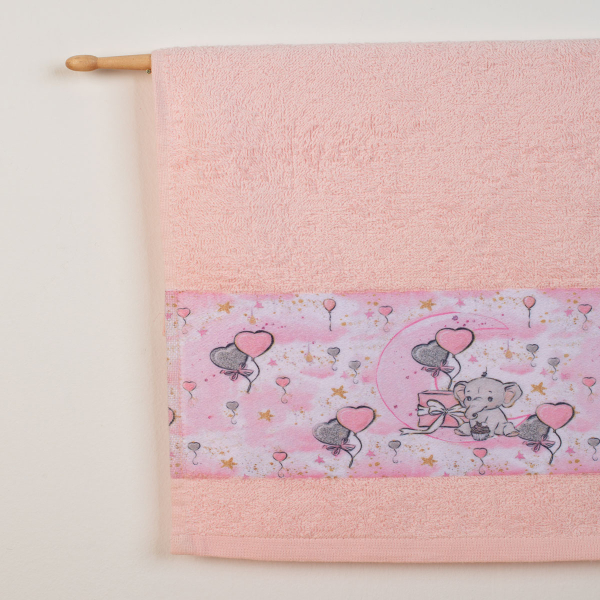 Βρεφικές Πετσέτες (Σετ 2τμχ) Dimcol Dreaming Elephant 27 Ροζ