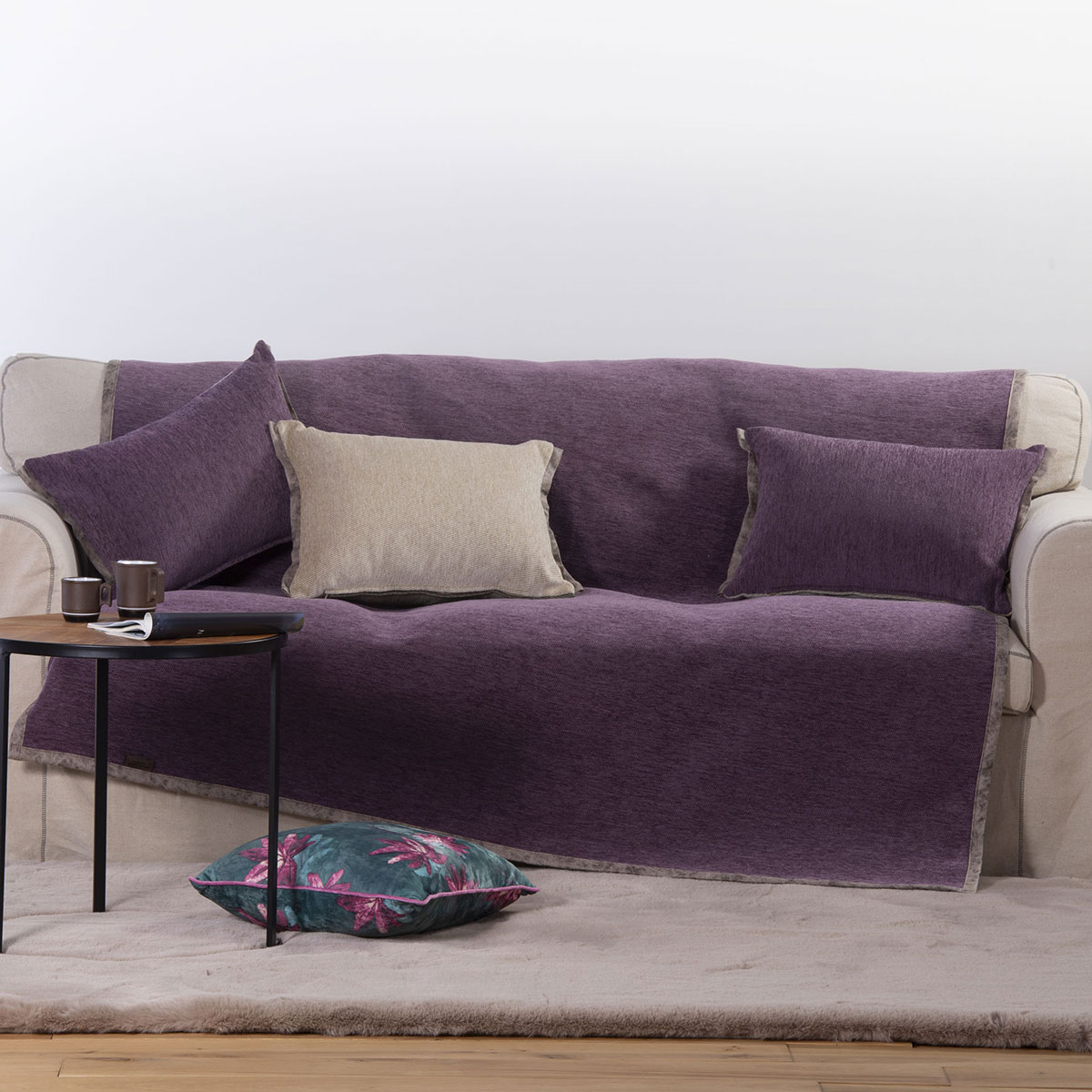 Ριχτάρι Τετραθέσιου Καναπέ 2 Όψεων (180×350) Nef-Nef Tanger New Purple/Ecru