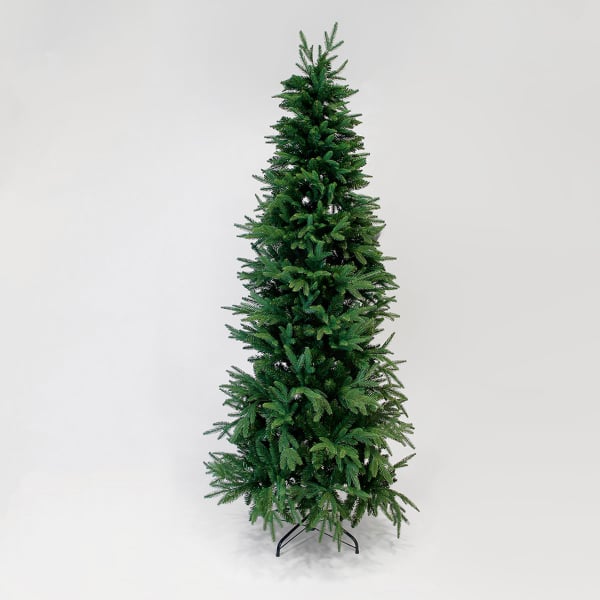 Χριστουγεννιάτικο Δέντρο Slim Πράσινο 210εκ./843 Κλαδιά Με Μεταλλική Βάση Eurolamp 600-30153