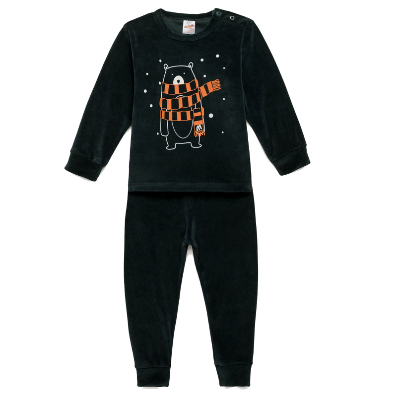 Πιτζάμα Βελουτέ Παιδική Χειμωνιάτικη Minervakia Freeze Bear 62128-298 Κυπαρισσί