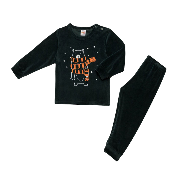 Πιτζάμα Βελουτέ Παιδική Χειμωνιάτικη Minervakia Freeze Bear 62128-298 Κυπαρισσί