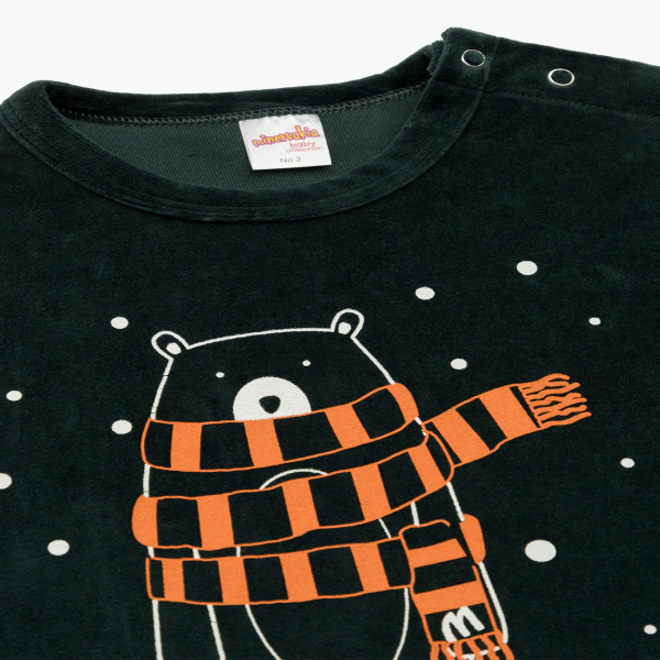 Πιτζάμα Βελουτέ Παιδική Χειμωνιάτικη Minervakia Freeze Bear 62128-298 Κυπαρισσί