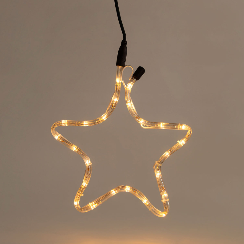 Χριστουγεννιάτικο Αστέρι Φωτοσωλήνας Με 24 Led Φωτάκια (29x32) Eurolamp 600-20003