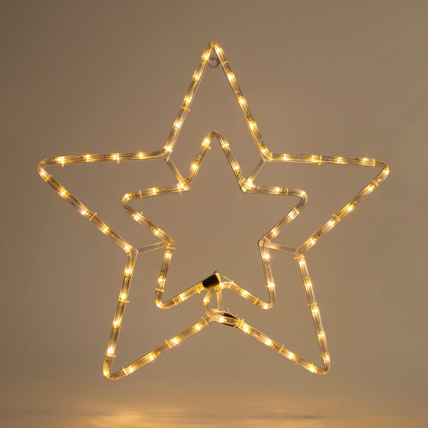 Χριστουγεννιάτικο Αστέρι Φωτοσωλήνας Με 72 Led Φωτάκια & Προγράμματα (55x56) Eurolamp 600-20005