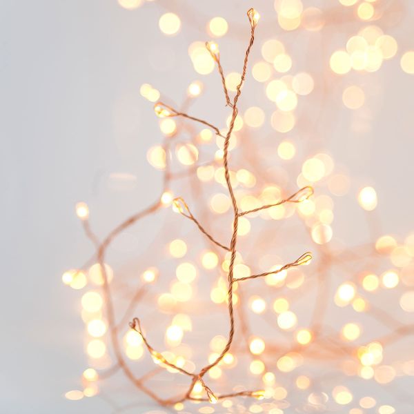 Χριστουγεννιάτικα Λαμπάκια Χαλκού 300 Led Σε Σειρά 10.1μ Φυσικό Λευκό Σταθερά Eurolamp 600-11716