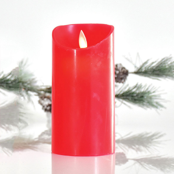 Διακοσμητικό Φωτιστικό Κερί Led (Φ7.5x15) Eurolamp Red 147-15093