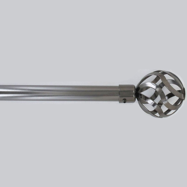 Κουρτινόξυλο Φ28mm Μονό Επεκτεινόμενο 210-380cm Με Άκρα L-N Florence Graphite 7620210991