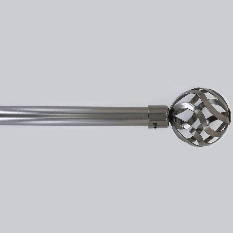 Κουρτινόξυλο Φ28mm Μονό Επεκτεινόμενο 120-210cm Με Άκρα L-N Florence Graphite 7620120991